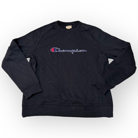 Champion Sweaters Champion Mens Blue Crew Sweatshirt A Classic